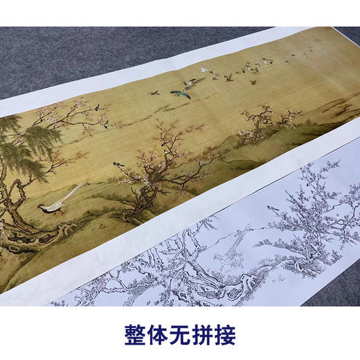 【长卷】工笔花鸟画白描底稿古画长卷沈铨《百鸟朝凤图》多种白描尺寸可选G041 商品图4