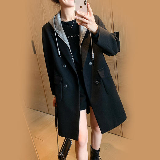 裁缝学苑AG216 中长款连帽毛呢外套大衣纸样冬装女服装打版图纸 商品图0