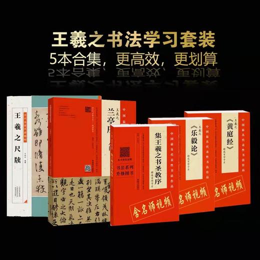 王羲之书法学习套装（全套5册）——《兰亭序》入门/《王羲之尺牍》/《黄庭经》精选百字卡片/《乐毅论》精选百字卡片《集王羲之书圣教序》精选百字卡片——河南美术出版社 商品图0
