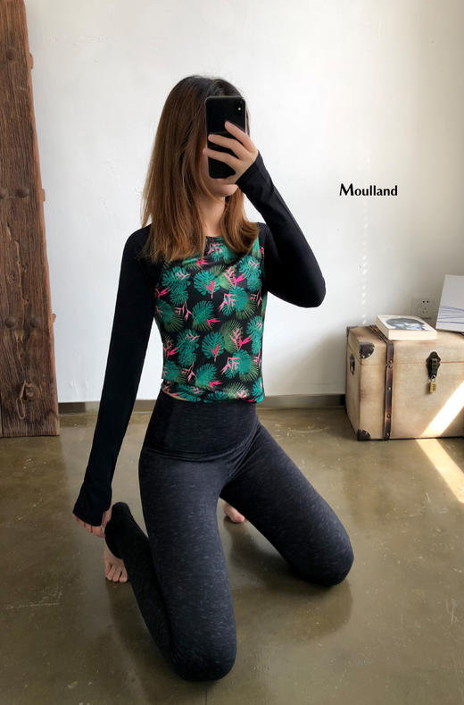 爆款好货 拼接撞色长袖-黑/叶阴 商品图2