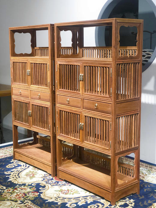红桥红  家具严选  缅甸花梨（大果紫檀）【151 有券口直棂架格】 商品图8
