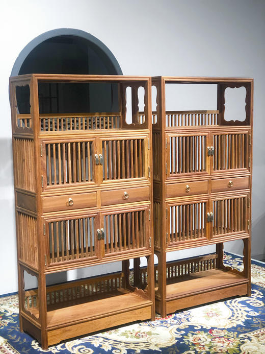 红桥红  家具严选  缅甸花梨（大果紫檀）【151 有券口直棂架格】 商品图2