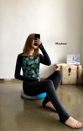 爆款好货 拼接撞色长袖-黑/叶阴