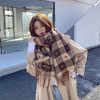 2022时尚百搭格子围巾女冬季韩版加厚保暖围脖女春秋季爱心双面仿羊绒披肩 商品缩略图2