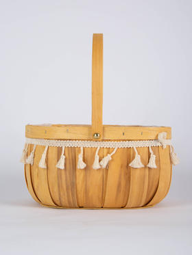 木片提手篮（带流苏）