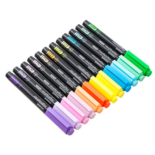 慕那美荧光笔06021紫色 标记笔学生用做笔记神器彩色记号笔粗划重点不掉色 商品图5