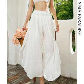 sisia2021新款沙滩裤女夏海边温泉可下水宽松比基尼泳衣外搭长裤