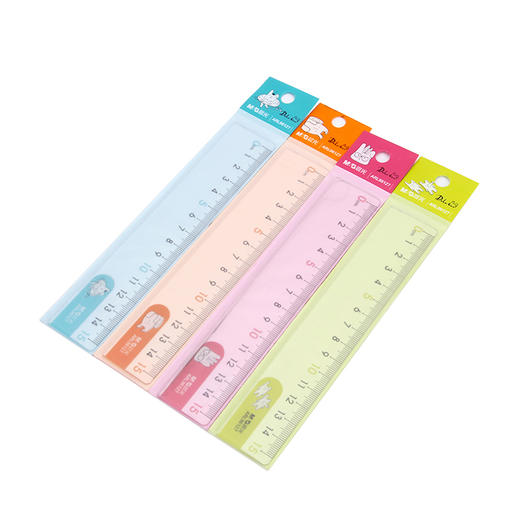 晨光15cm直尺耷拉兔ARL96127学生办公小清新糖果色四色尺子（颜色随机） 商品图1