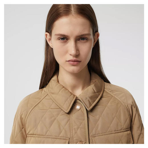 BURBERRY 博柏利 菱形绗缝尼龙帆布战地棉服 女士棉服 卡其色 8035887 A7026 商品图0