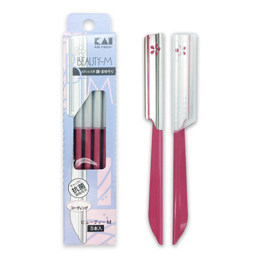 贝印安全修眉刀（5支装红色）男女可用安全型修眉刮眉工具 商品图6