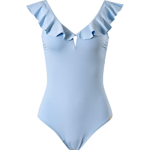 sisia2021新款时尚泳衣女夏海边显瘦遮肚性感荷叶边温泉连体泳衣 商品图4