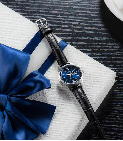 西铁城日本官方正品经典复古女机械蓝盘情侣对表PD7150-03LB 商品图2