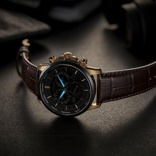 西铁城日本官方正品光动能万年历经典休闲商务皮带男表BL8153-11A 商品图2