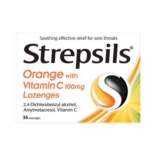 【香港直邮】Strepsils使力消 润喉糖维C款36粒 商品图1