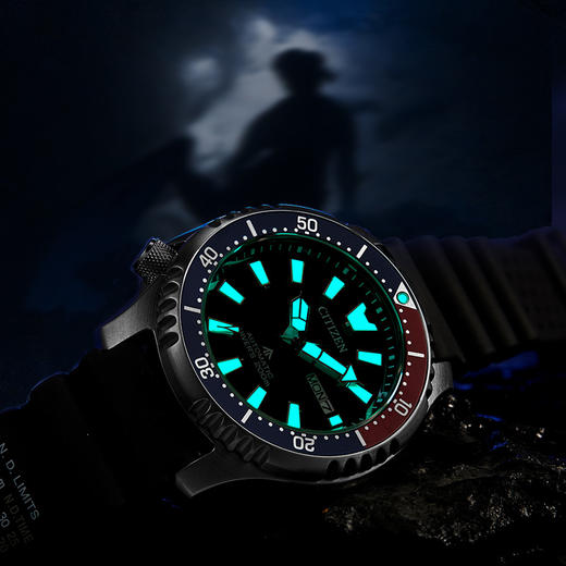 西铁城官方正品不锈钢表壳 PU橡胶表带蓝宝石玻璃表镜200米防水机械男表NY0118-11AB 商品图8