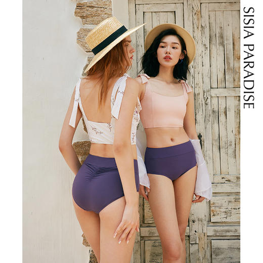 sisia2021新款泳衣女夏分体性感高腰复古时尚海边温泉仙女泳装 商品图1