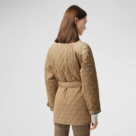 BURBERRY 博柏利 菱形绗缝尼龙帆布战地棉服 女士棉服 卡其色 8035887 A7026 商品图2