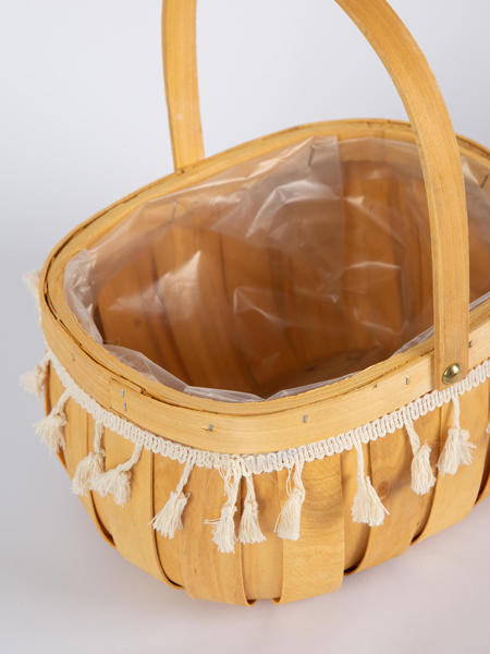 木片提手篮（带流苏） 商品图1