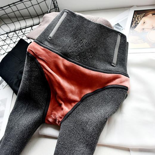 QB-C092     400克羊脂绒高腰芭比裤女装加厚加绒收腹提臀保暖打底裤子女 商品图0