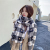 2022时尚百搭格子围巾女冬季韩版加厚保暖围脖女春秋季爱心双面仿羊绒披肩 商品缩略图1