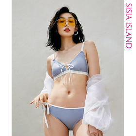 sisia2021新款泳衣女时尚性感聚拢冬天泡温泉度假分体比基尼泳装