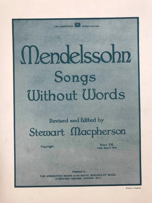 约19世纪后期 门德尔松《无词歌》乐谱集 1幅插图 平装大16开 商品图3