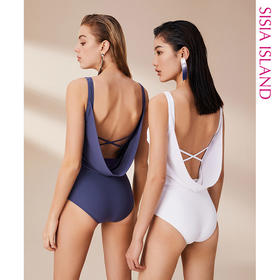 sisia泳衣女2021新款夏时尚性感海边显瘦遮肚连体泳衣仙气ins风
