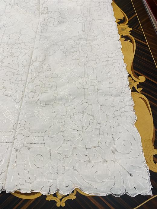 进口亚麻白色扎目抽丝桌布规格（180*270cm）仅1条，送12片餐巾（非偏远地区包邮） 商品图8