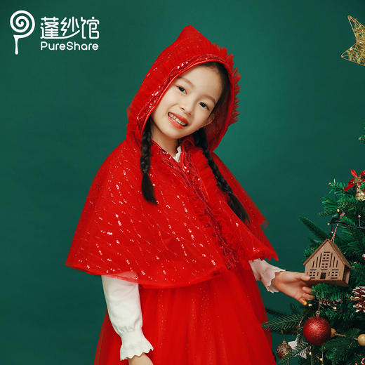 【云优选】pureshare  欢禧 女童连衣裙秋冬宝宝洋气圣诞公主裙小女孩卡通裙子女 商品图5