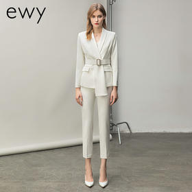 时尚主持人西服套装女讲师工作服名媛白色职业装播音艺考ol正装