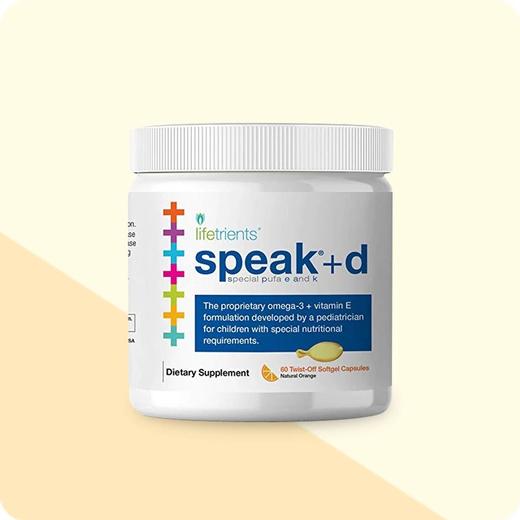 【说话鱼油】儿童语言开发Speak鱼油胶囊(60粒) 专门针对语言迟缓【专利配方含维生素E、D、K】 商品图2