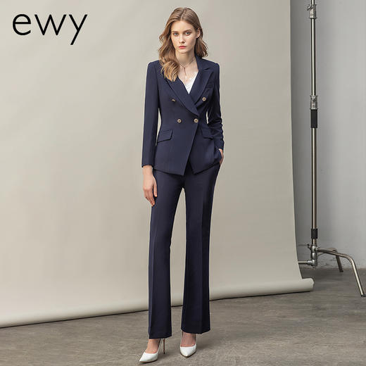 藏青色西服套装女英伦风时尚高端售楼部白领面试工作服职业装工装 商品图1