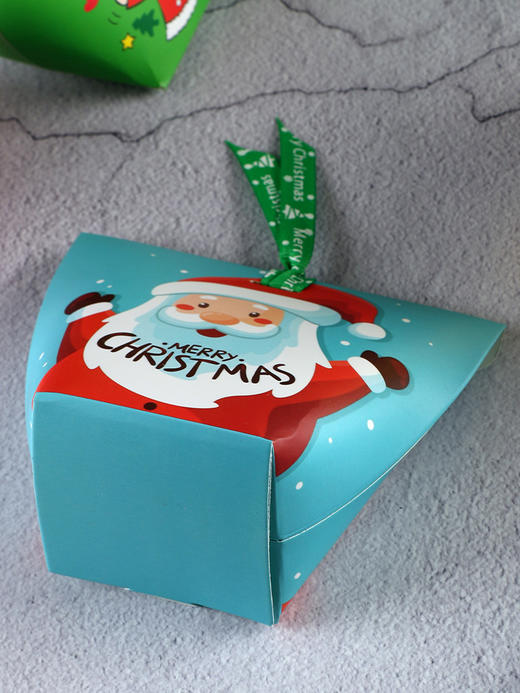 圣诞枕头盒梯形牛轧糖盒曲奇饼干牛轧饼雪花酥包装盒