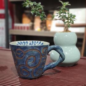 41550唐草马克杯（蓝耳）