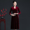 上海旗袍厂JC-62193婚礼妈妈礼服秋冬新款连衣裙洋气喜婆婆金丝绒婚宴装 商品缩略图3