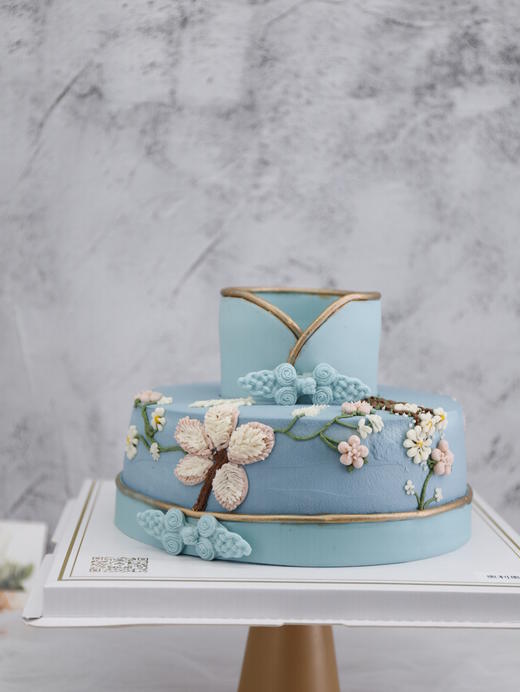 8寸高定款—浅蓝旗袍翻糖定制蛋糕（提前2天预订） 商品图2