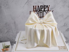 高定款—白色仙女风琉璃蝴蝶结翻糖定制蛋糕（提前预定）