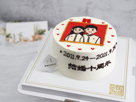 结婚领证纪念日手绘蛋糕
