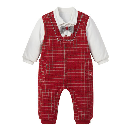 丽婴房-童衣类（冬）E1连身装\游戏裤D_酒红\暗红 商品图4