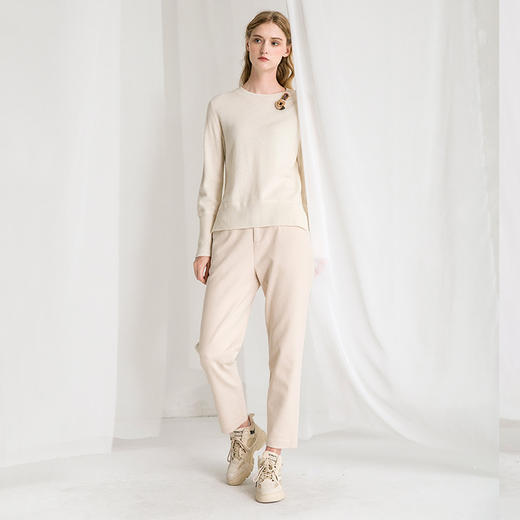 Famecoco范可儿西裤女职业冬季直筒上班工作裤F218GA016 商品图3