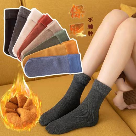 【5双装 行走中的“暖宝宝”】袜子女冬季加绒加厚雪地袜蓄热保暖堆堆袜情侣中筒袜月子地板袜 商品图2