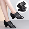 真皮拉丁舞鞋成人女士教师舞鞋中跟软底软面水兵舞鞋广场舞蹈鞋 商品缩略图1