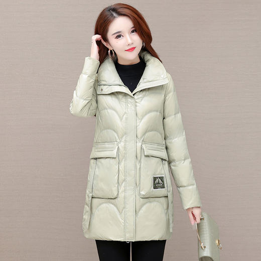 YWE JX02时尚立领白鸭绒羽绒服中长款气质外套 商品图5