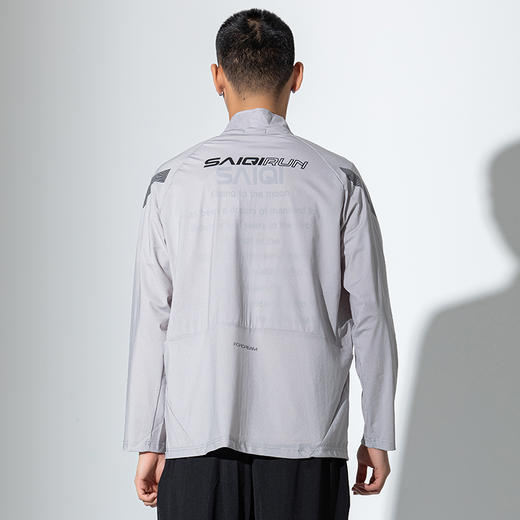 【线下同款】赛琪跑步系列针织弹力跑到线条印花单层透气风衣男款 210073 商品图7