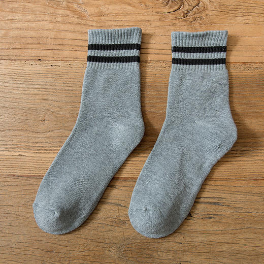 【5双装 加厚毛圈 保暖不臃肿】袜子男冬季毛圈袜加绒加厚纯色中筒袜并线毛巾袜保暖地板袜二杠袜 商品图10