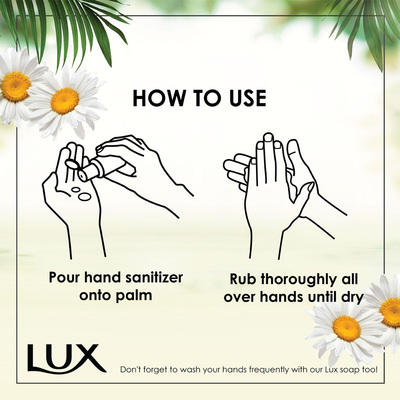 LUX力士免水洗洗手液酒精凝胶啫喱速干消毒随身装儿童雏菊50ml*5 商品图1