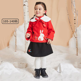 贝贝怡儿童汉服童装汉服公主裙娃娃领秋冬款洋气舒适保暖喜庆