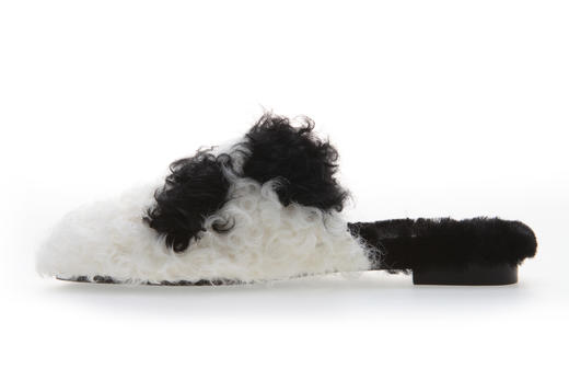 【张静初同款】sheme国宝小白4号熊猫家族系列进口羊胎卷毛拖鞋 商品图2