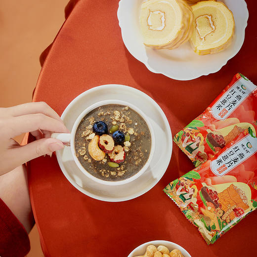 【营养组合】德富祥经典500g黑芝麻五黑燕麦片1袋+500g红豆薏米燕麦片1袋 商品图4