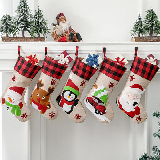 【日用百货】-圣诞节装饰品圣诞袜套圣诞挂件礼品袋 商品图0